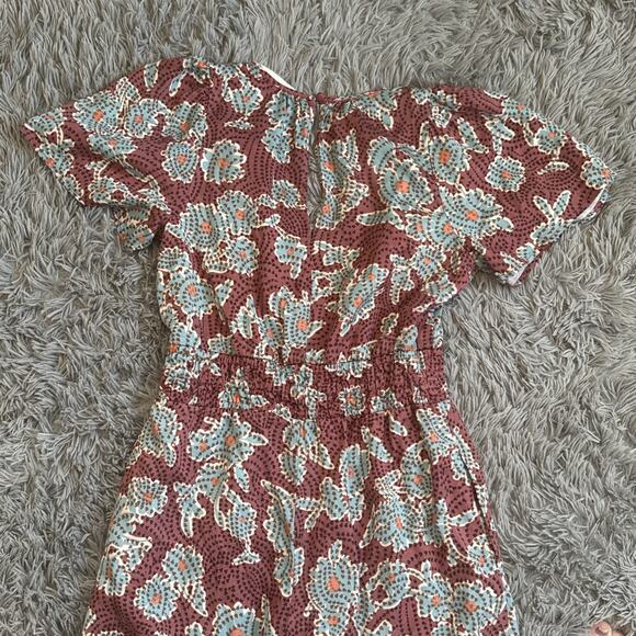 Anthropologie Jumpsuit Womens Small Mauve The Somerset Ruched Short Sleeve - Picture 9 of 16